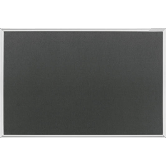Pin board, anodised aluminium frame, felt, grey, WxH 600 x 450 mm.