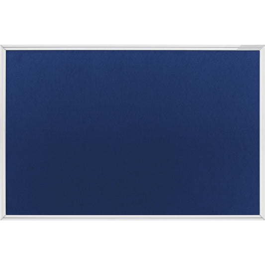 Pin board, anodised aluminium frame, felt, blue, WxH 900 x 600 mm.