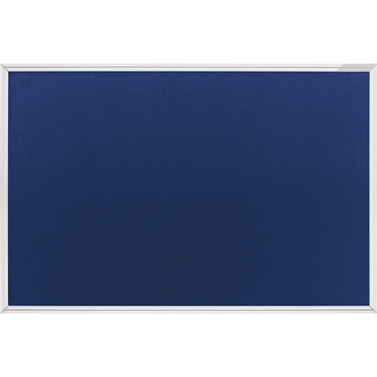 Pin board, anodised aluminium frame, felt, blue, WxH 1500 x 1000 mm.