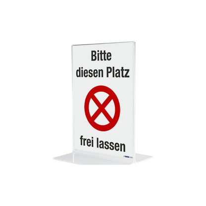 Tabletop display, straight, polystyrene, format A5 portrait, pack of 4.