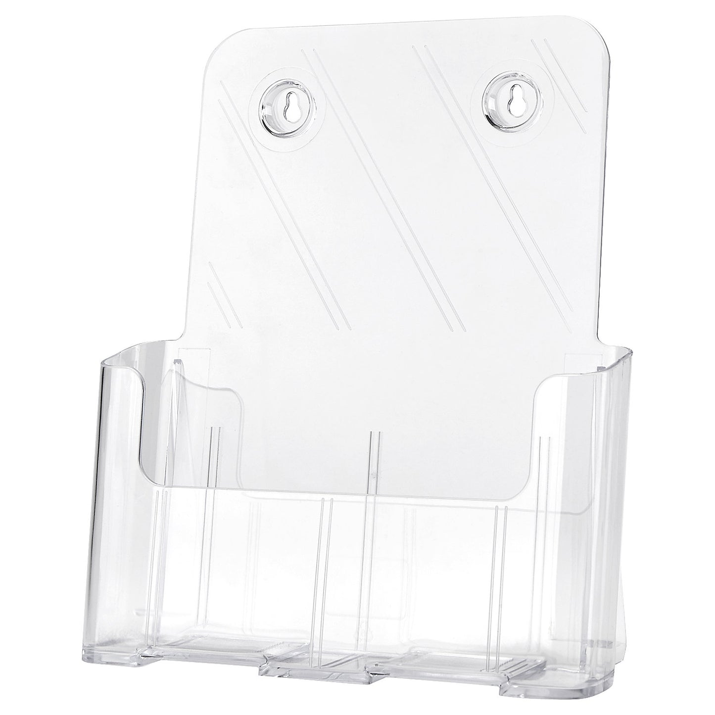 STANDARD brochure holder, for A4 portrait, pack of 2, crystal clear polystyrene.