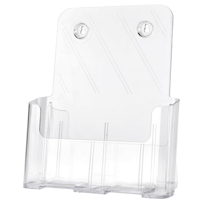 STANDARD brochure holder, for A4 portrait, pack of 2, crystal clear polystyrene.