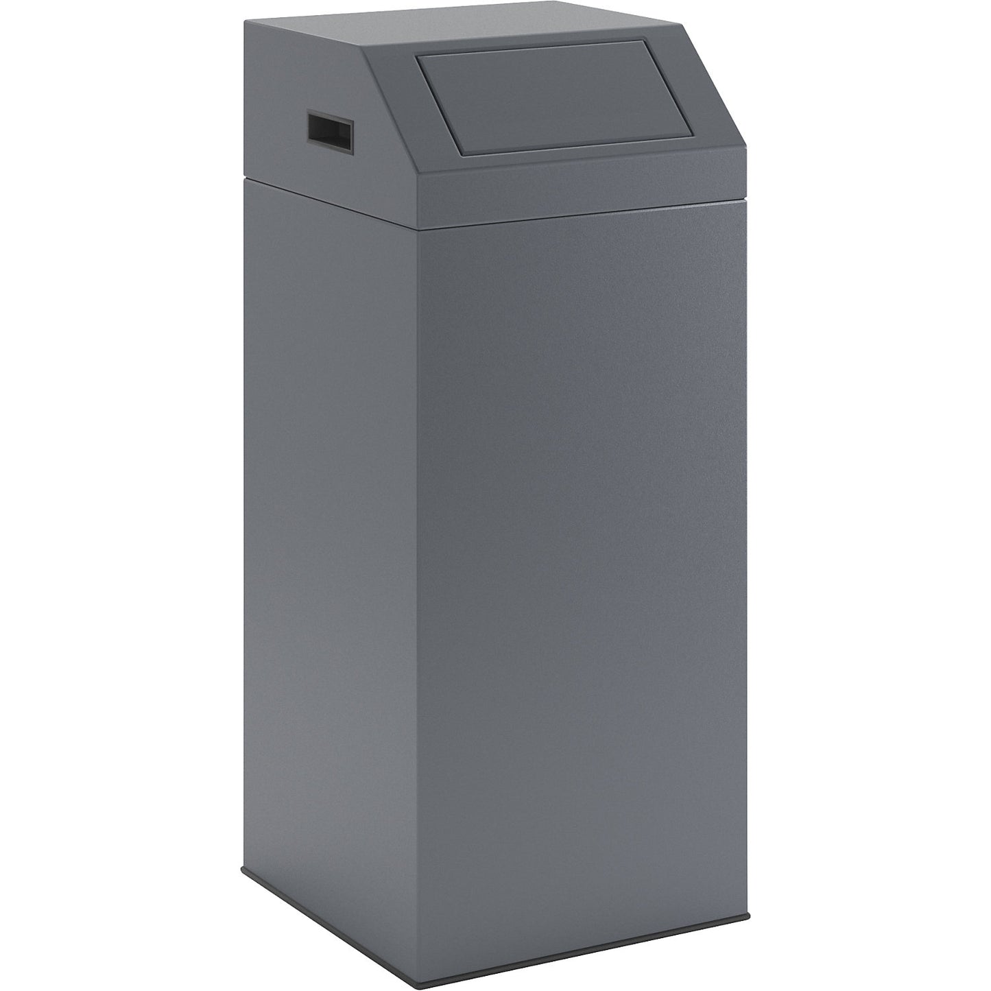 Recyclable waste collector, self extinguishing, capacity 76 l, WxHxD 380 x 890 x 380 mm, antique silver.