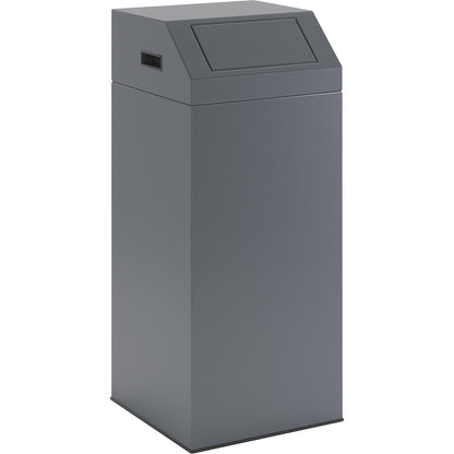 Recyclable waste collector, self extinguishing, capacity 76 l, WxHxD 380 x 890 x 380 mm, antique silver.