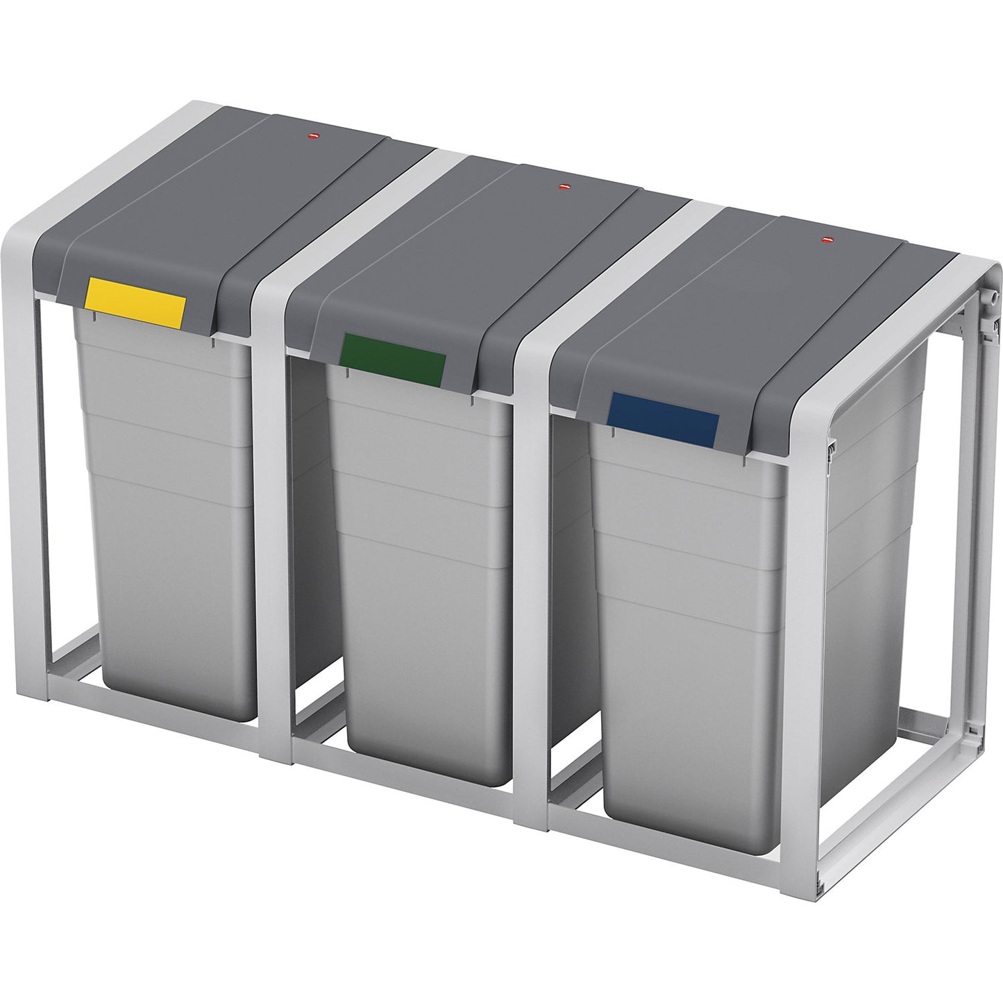 ProfiLine Eco recyclable waste collector system, flexible, capacity 3 x 38 l, WxHxD 1065 x 560 x 395 mm, 3-module station.