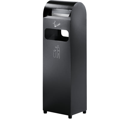 Combination ashtray, capacity 29 l, WxHxD 300 x 990 x 250 mm, charcoal.