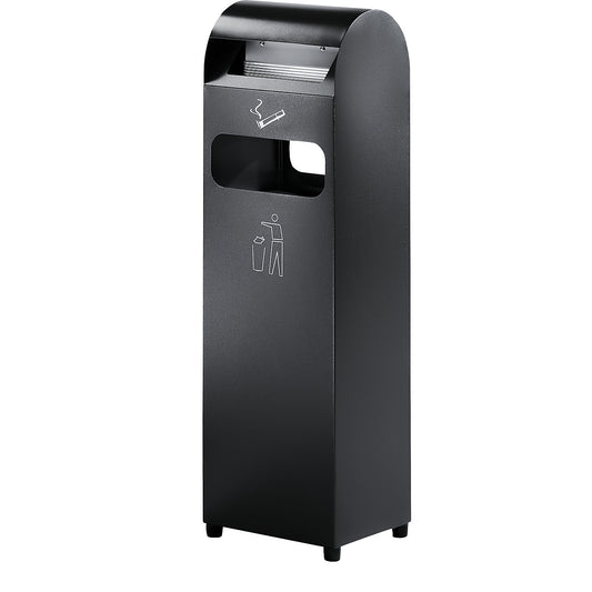 Combination ashtray, capacity 29 l, WxHxD 300 x 990 x 250 mm, charcoal.