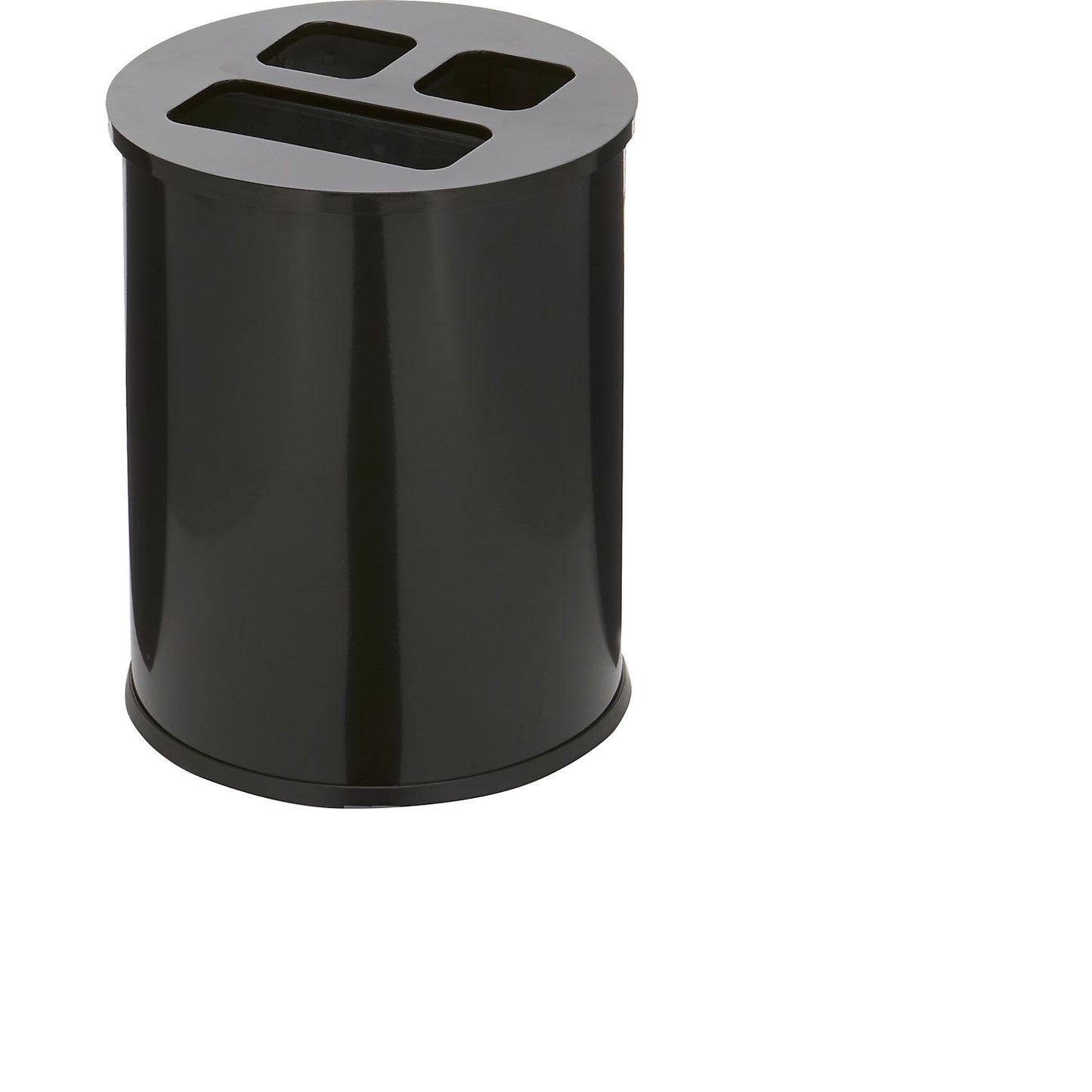 Rubbish bin with 3-compartment sorting, capacity 40 l, height 470 mm, black.