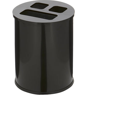 Rubbish bin with 3-compartment sorting, capacity 40 l, height 470 mm, black.