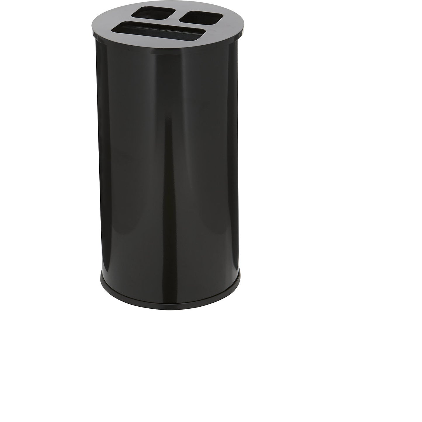 Rubbish bin with 3-compartment sorting, capacity 60 l, height 670 mm, black.