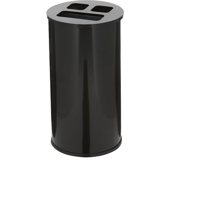 Rubbish bin with 3-compartment sorting, capacity 60 l, height 670 mm, black.