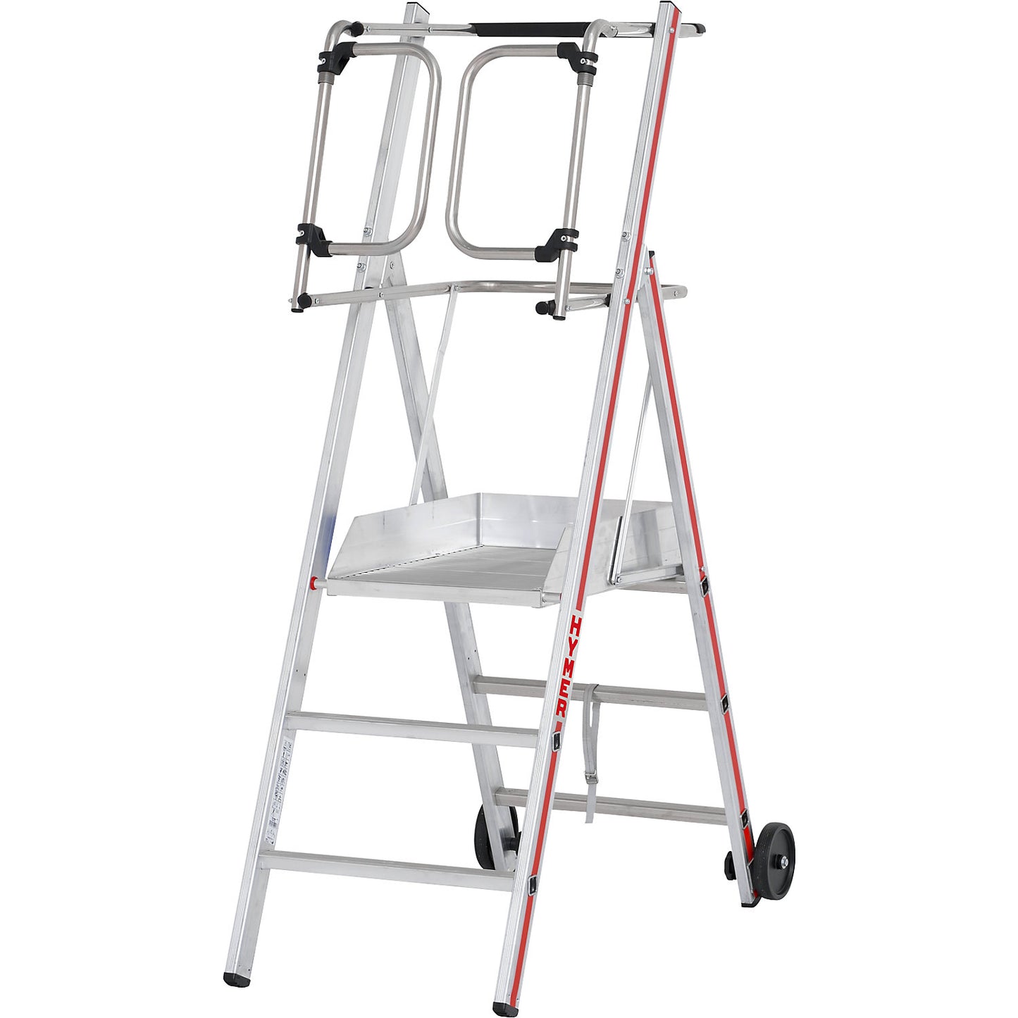 Aluminium folding safety steps, standard model, 3 rungs incl. platform.