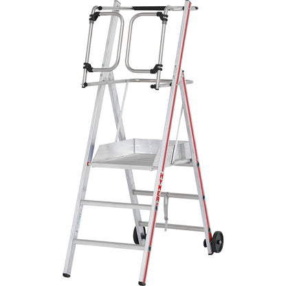 Aluminium folding safety steps, standard model, 3 rungs incl. platform.