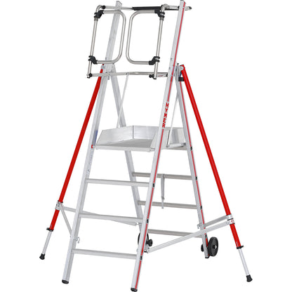 Aluminium folding safety steps, standard model, 4 rungs incl. platform.