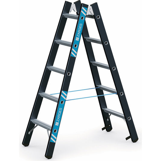 Heavy duty step ladder, double sided, 2 x 5 rungs.
