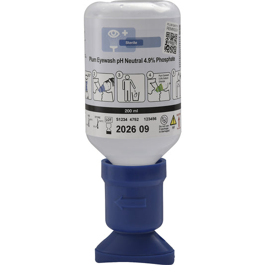 Eye wash bottle pH-neutral, pack of 3 x 200 ml bottles, with eye cup.