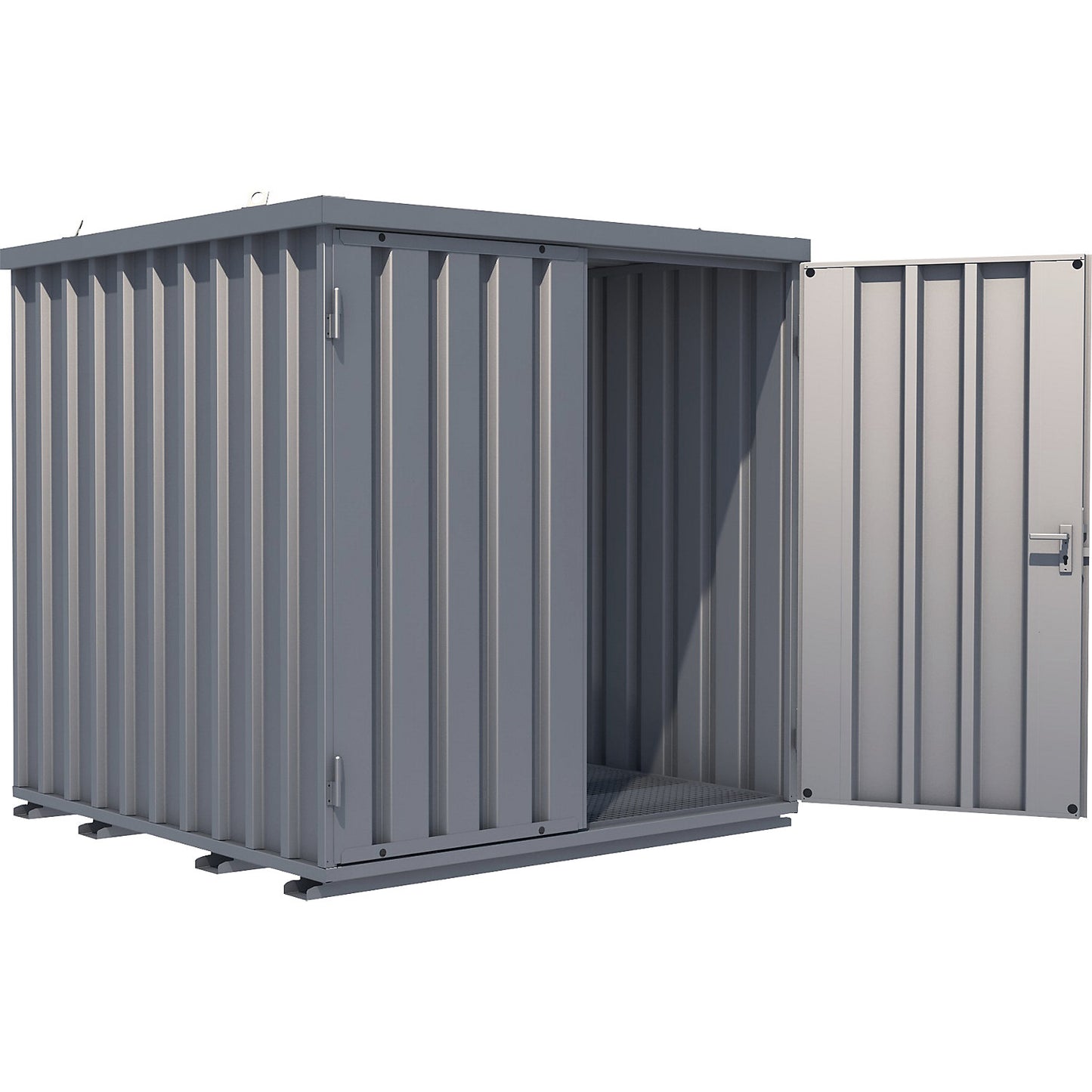 Gas cylinder container, 65 cylinders with Ø 220 mm, external WxH 2100 x 2100 mm.