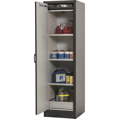 Fire resistant hazardous goods cupboard, type 30, 1-door, width 564 mm, gold yellow.