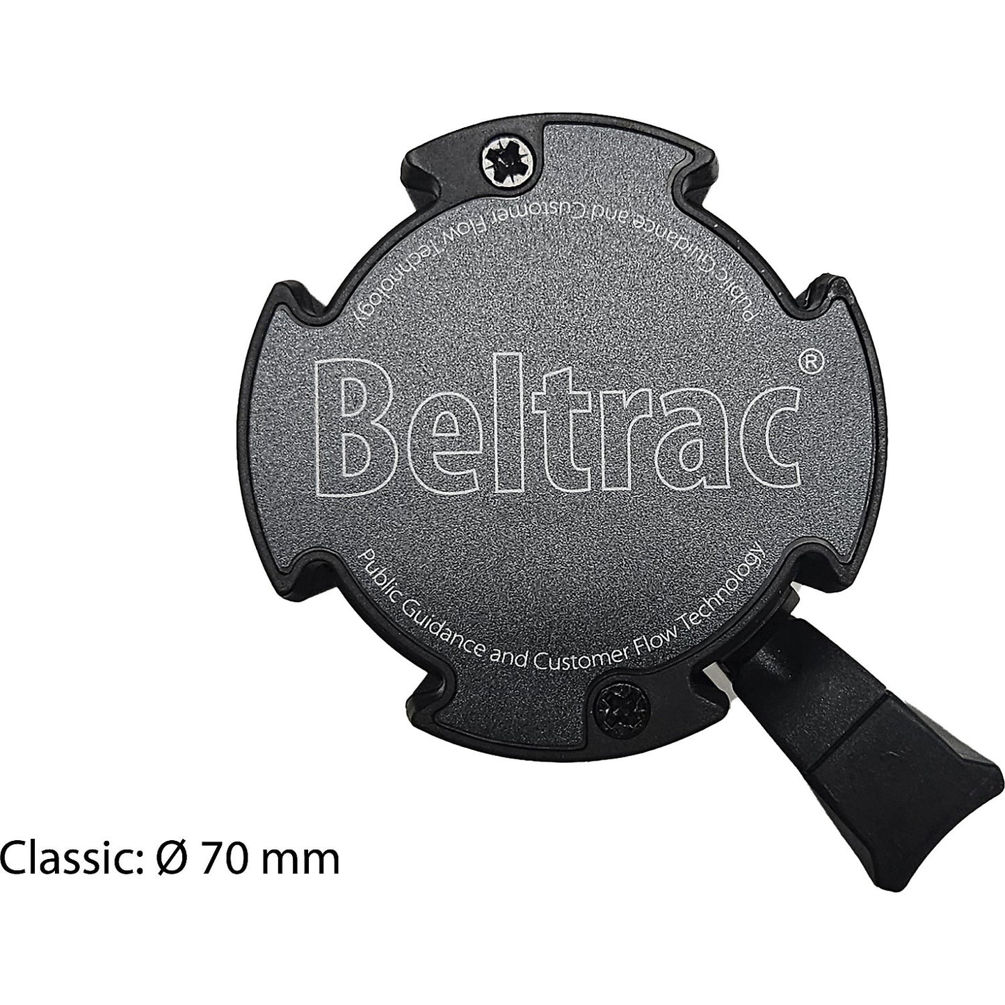 Belt post made of aluminium, post red, extends 2300 mm, belt colour red.