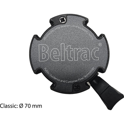 Belt post made of aluminium, post red, extends 2300 mm, belt colour red.