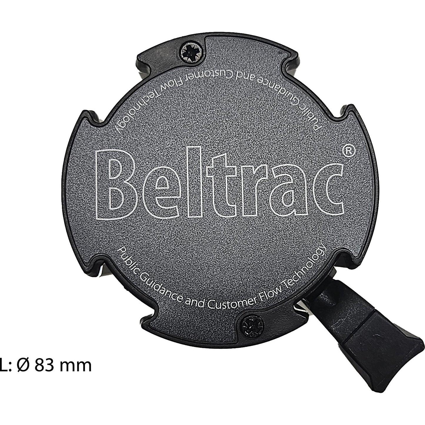 Wall Mount tape belt cartridge, belt extends to max. 3700 mm, belt colour blue.