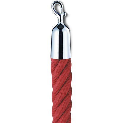 Barrier cord 1.5 m, chrome end caps, red cord.