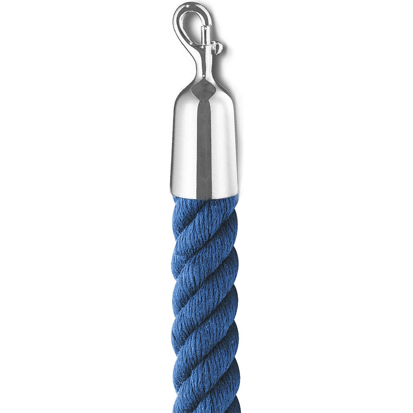 Barrier cord 1.5 m, matt nickel end caps, blue cord.