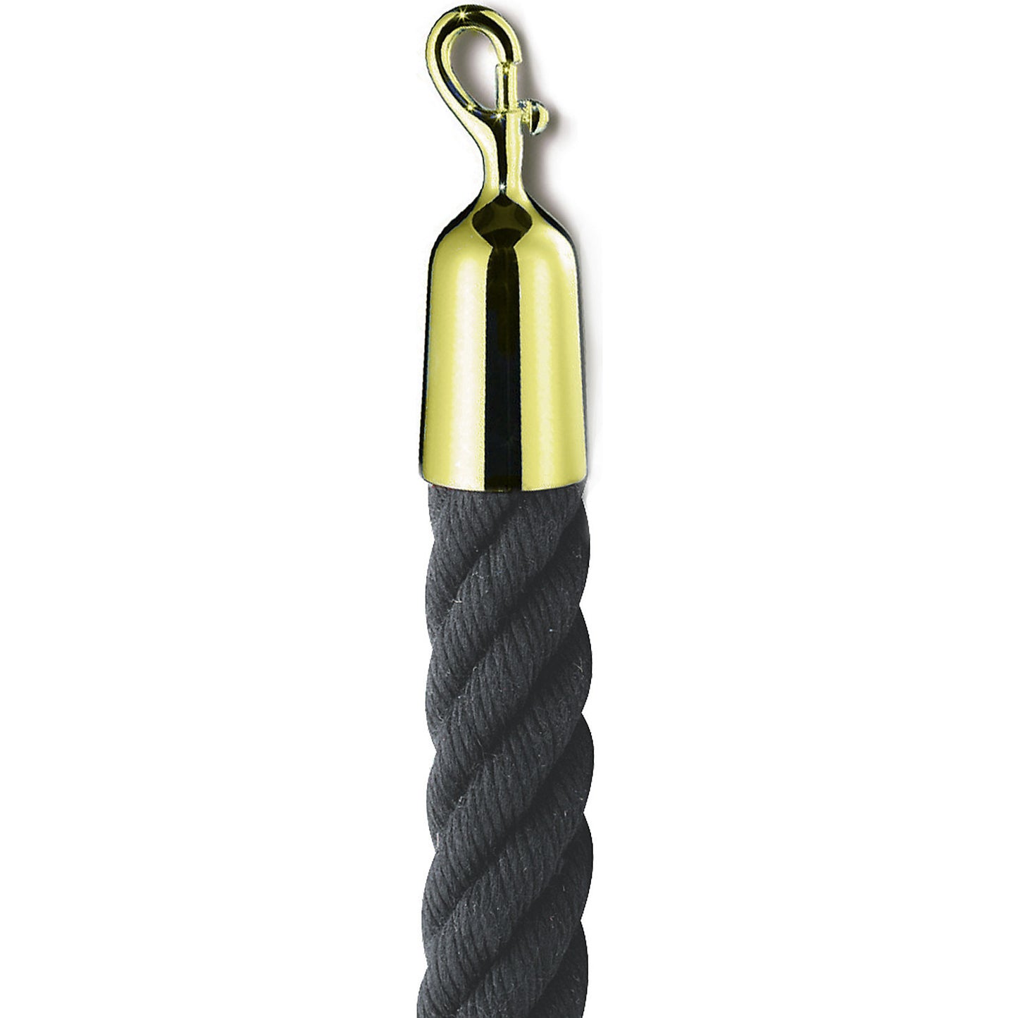 Barrier cord 1.5 m, brass end caps, black cord.