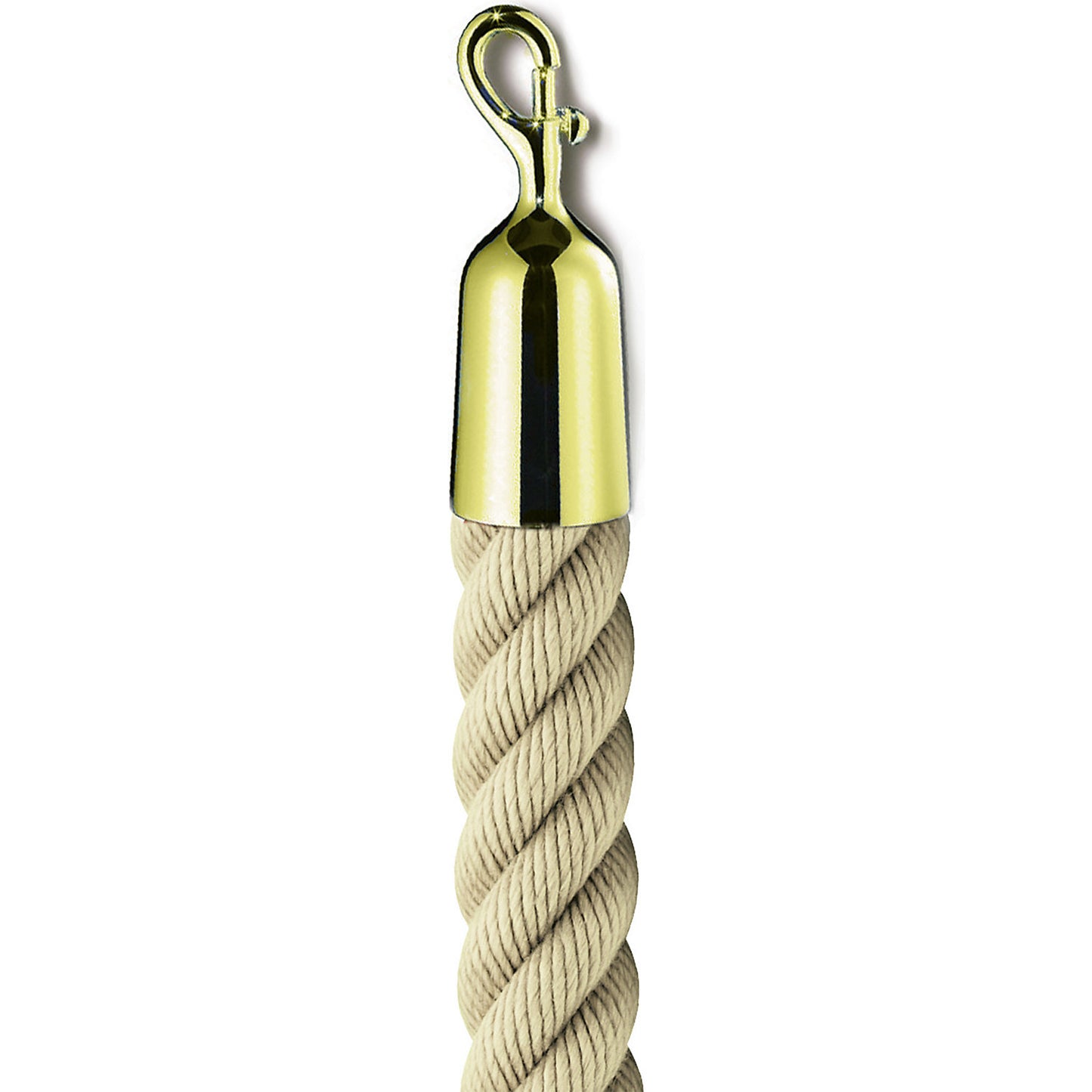 Barrier cord 1.5 m, brass end caps, beige cord.