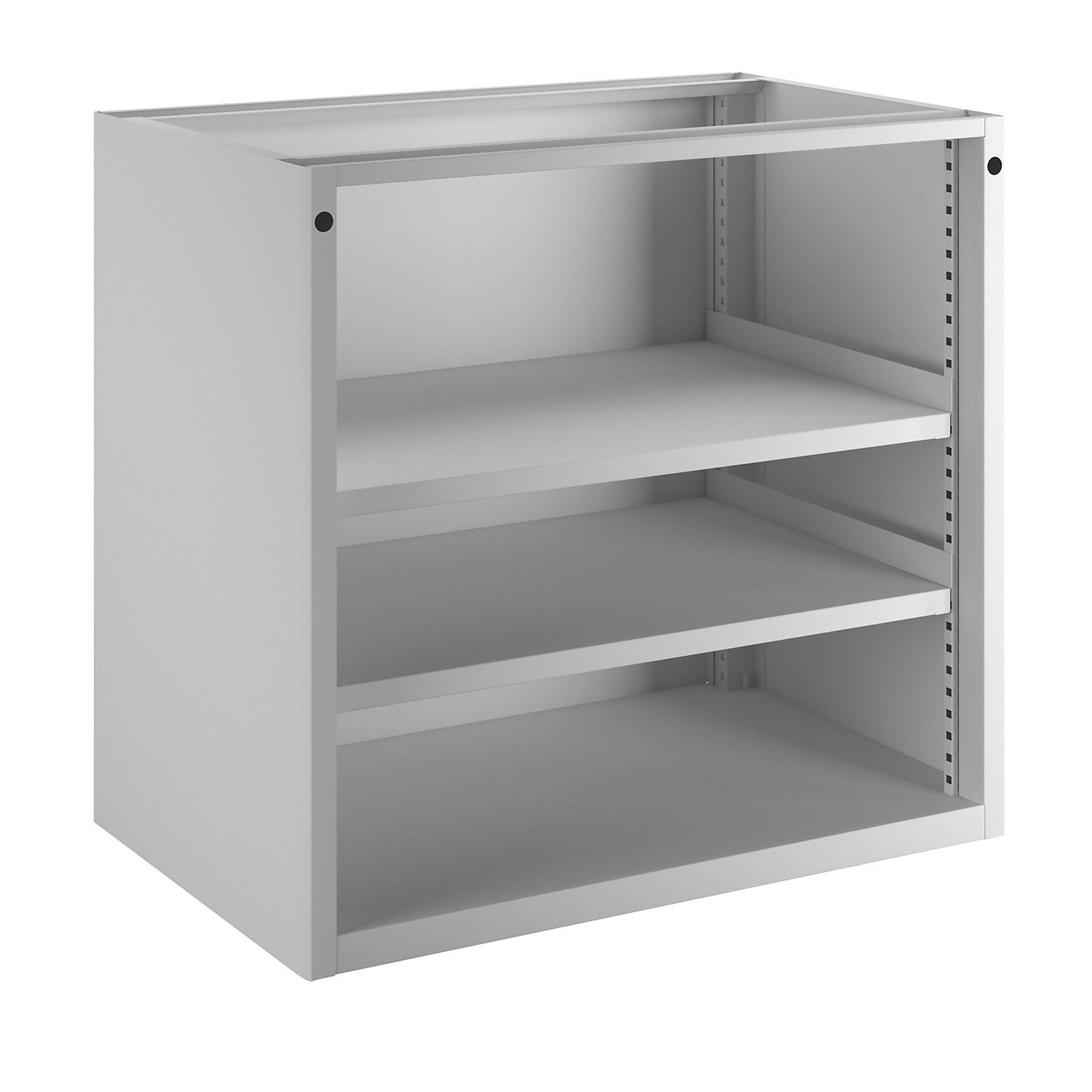 Cabinet for material and tool dispensing counter, 2 shelves, grey.