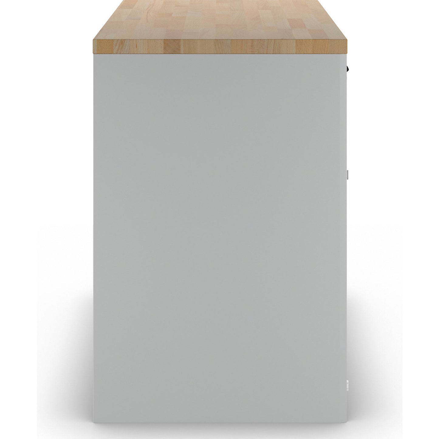 Cabinet for material and tool dispensing counter, 1 drawer, 2 doors, 1 shelf, grey / blue.
