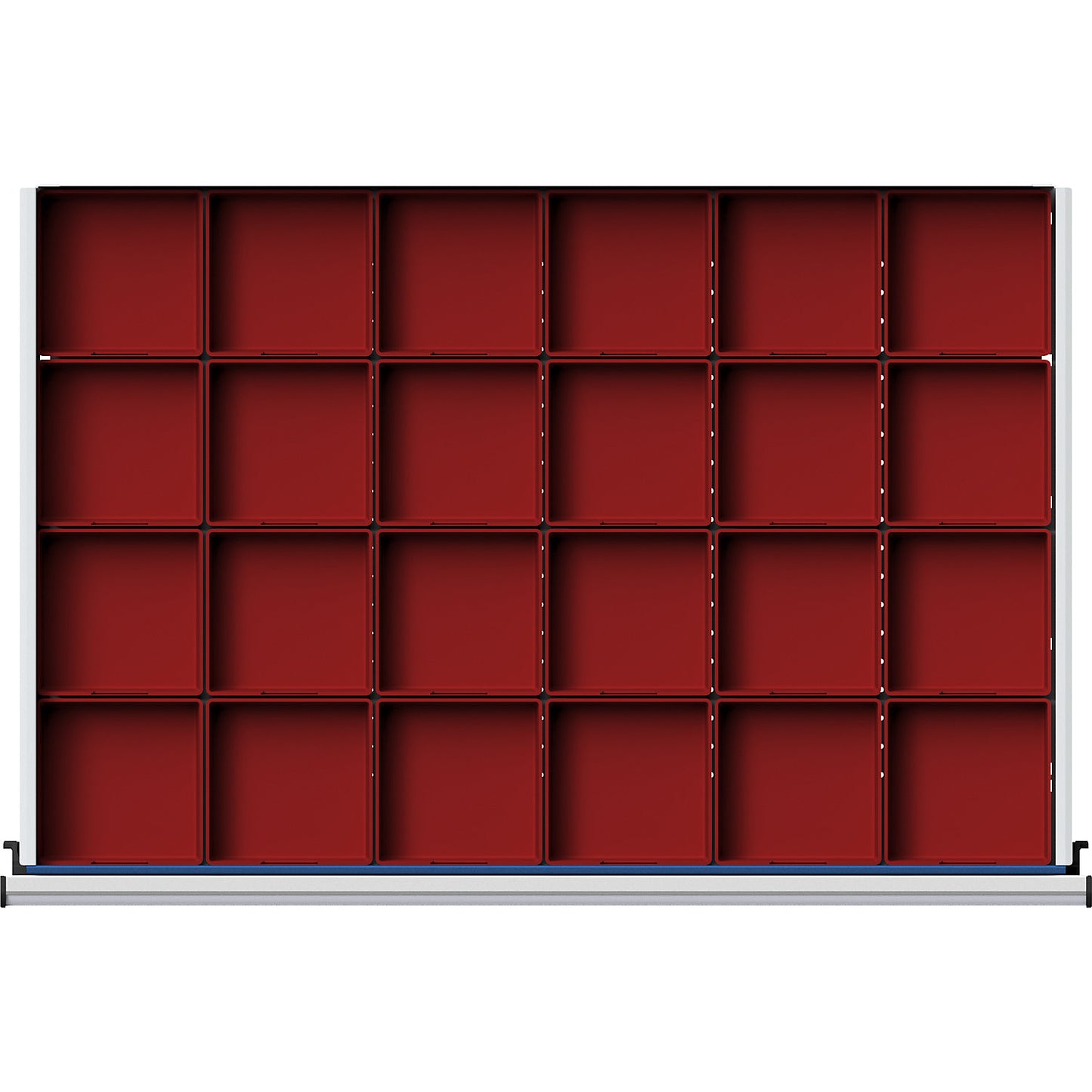 Set of plastic small parts bins, for 1 drawer, for drawer heights 90 / 120 mm.