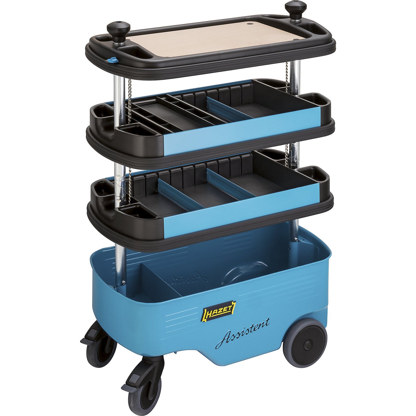 ASSISTENT 166 tool trolley, model 166C, length x width x height 725 x 398 x 1102 mm, 3 shelves, base sump.