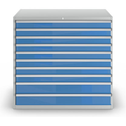 Drawer cupboard, height x width x depth 1200 x 1300 x 750 mm, 10 drawers, max. load 200 kg each.