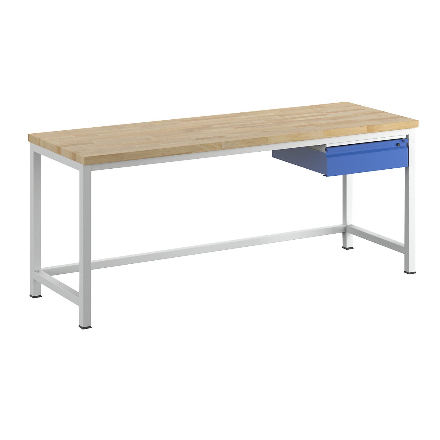 Workbench, frame construction, 1 L size drawer, 1 cross strut, depth 700 mm, width 2000 mm.