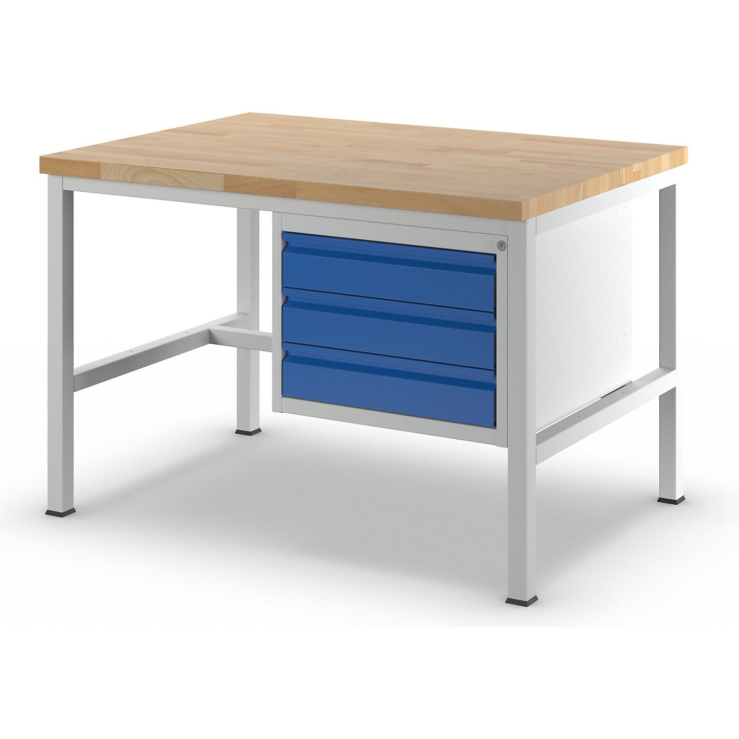 Workbench, frame construction, 3 L size drawers, depth 900 mm, width 1250 mm.