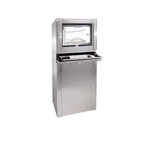 Stainless steel PC cupboard, protection type IP32, HxWxD 1600 x 700 x 590 mm.