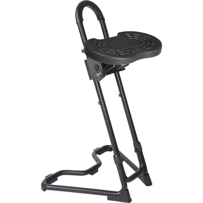 Universal anti-fatigue stool, height adjustment range 610 - 860 mm, black PU foam.