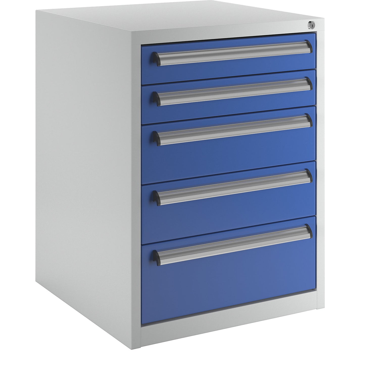 Tool cupboard, width 600 mm, height 800 mm, drawers: 2 x 100, 2 x 150, 1 x 200 mm.