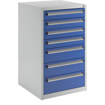 Tool cupboard, width 600 mm, height 1000 mm, drawers: 4 x 100, 2 x 150, 1 x 200 mm.