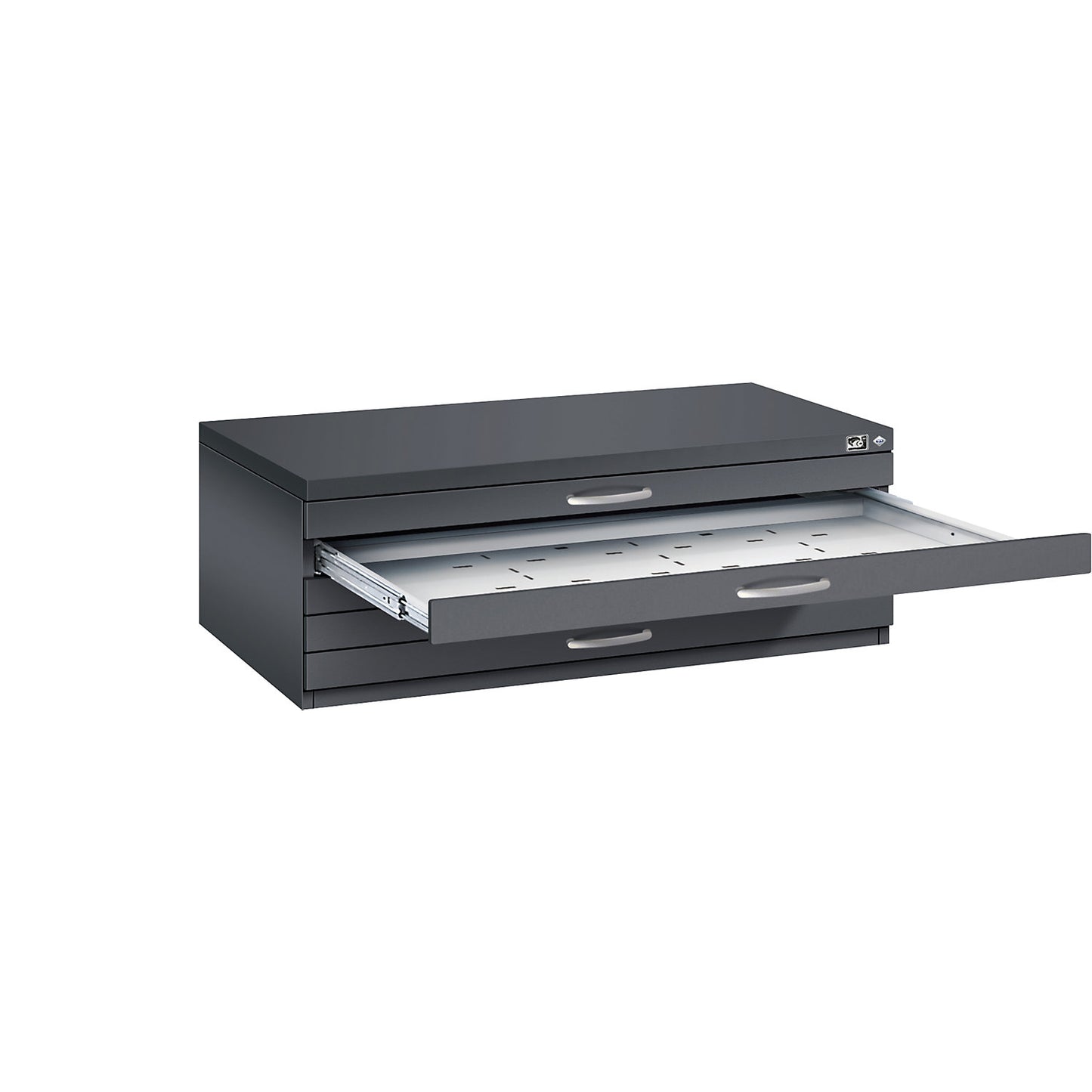 Drawing cabinet, A1, 5 drawers, height 420 mm, black grey.