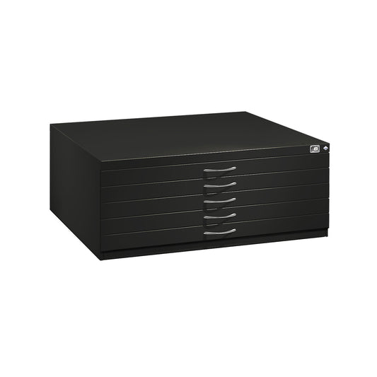 Drawing cabinet, A1, 5 drawers, height 420 mm, black grey.