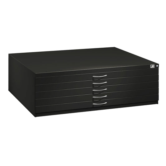 Drawing cabinet, A0, 5 drawers, height 420 mm, black grey.