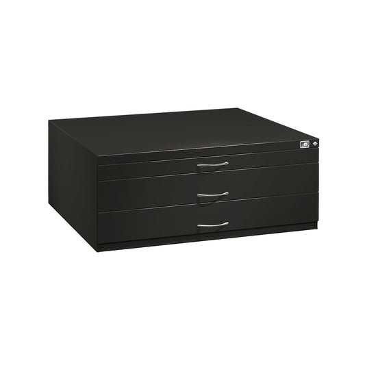 Drawing cabinet, A1, 3 drawers, height 420 mm, black grey.