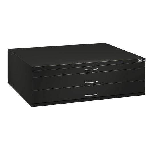Drawing cabinet, A0, 3 drawers, height 420 mm, black grey.