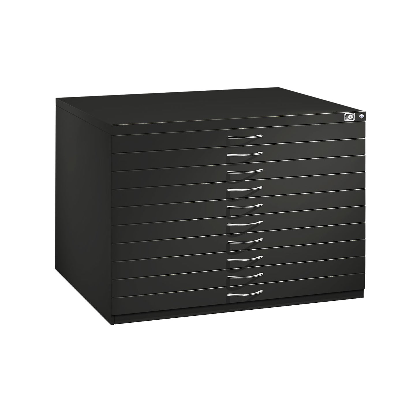 Drawing cabinet, A1, 10 drawers, height 760 mm, black grey.