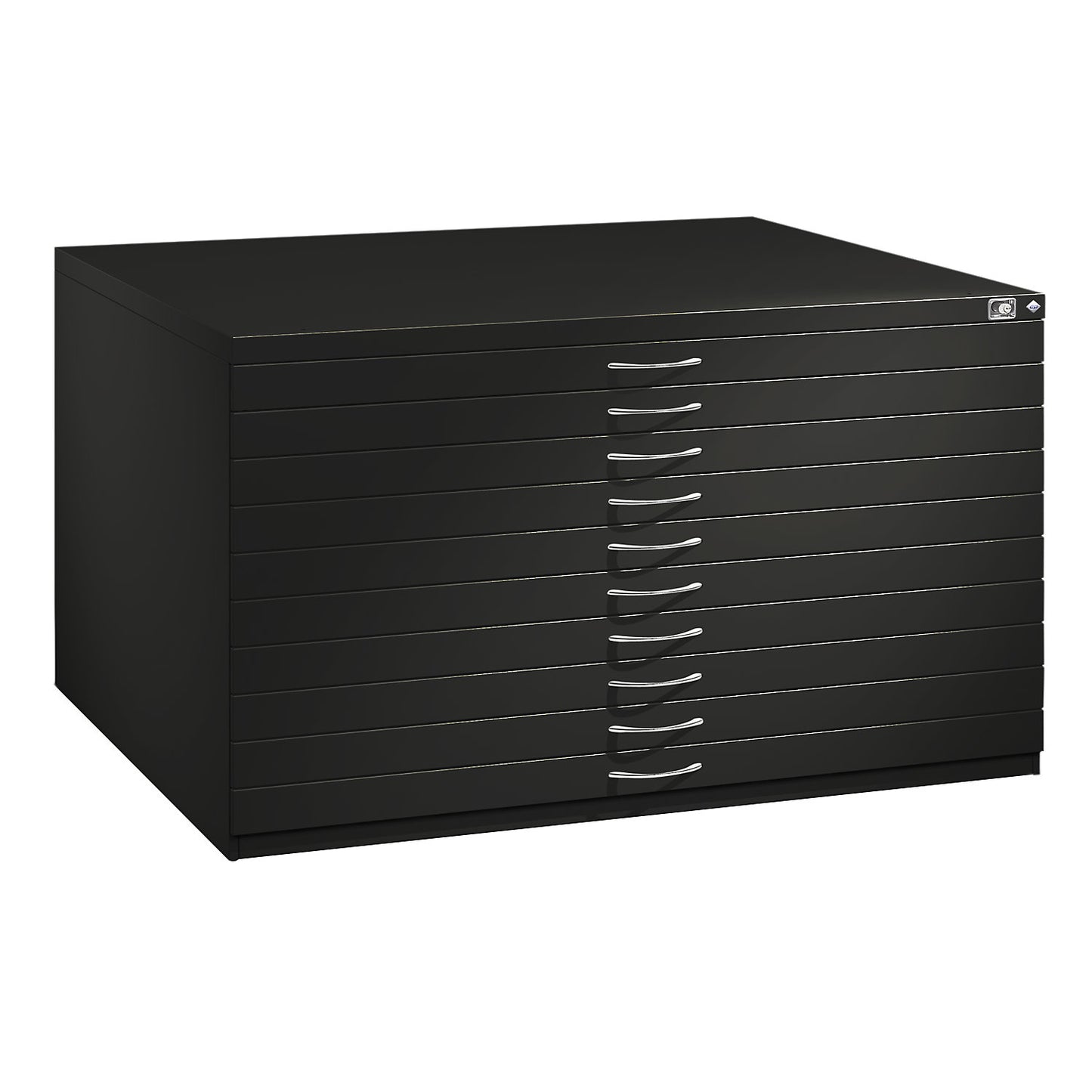 Drawing cabinet, A0, 10 drawers, height 760 mm, black grey.
