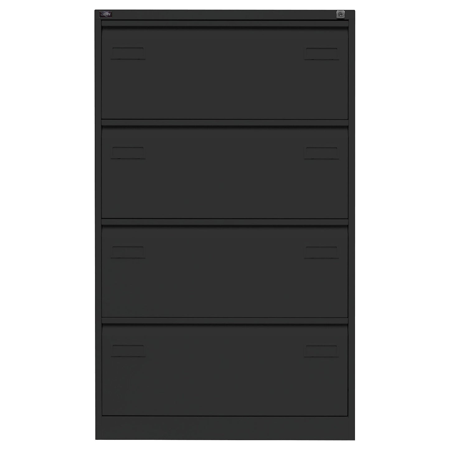 LIGHT suspension file cabinet, 2-track, 4 drawers, A4 landscape, jet black.