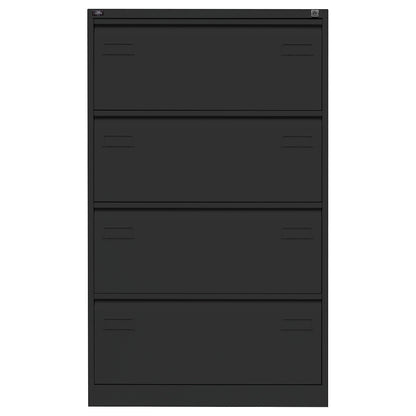 LIGHT suspension file cabinet, 2-track, 4 drawers, A4 landscape, jet black.