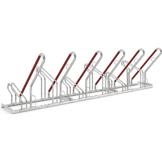 Lean-to bicycle rack, 2500 XBF, single sided model, 6 parking spaces.